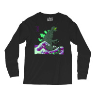 Teamgodzilla The Great Monster Off Kanagawa Green Wave T Shirt Long Sleeve Shirts | Artistshot