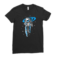 Astronaut In Space With Violin White Ladies Fitted T-shirt | Artistshot