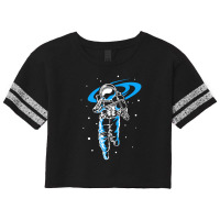 Astronaut In Space With Violin White Scorecard Crop Tee | Artistshot