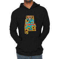 Sunflower Alabama Map Lightweight Hoodie | Artistshot