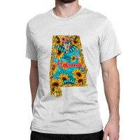 Sunflower Alabama Map Classic T-shirt | Artistshot