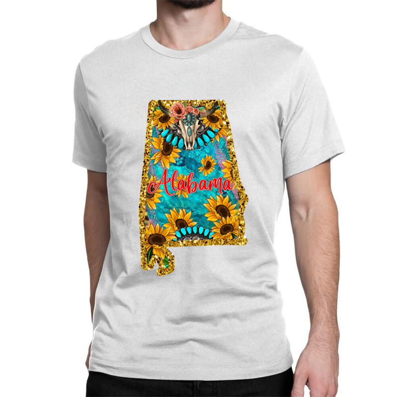 Sunflower Alabama Map Classic T-shirt | Artistshot