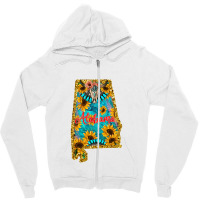 Sunflower Alabama Map Zipper Hoodie | Artistshot