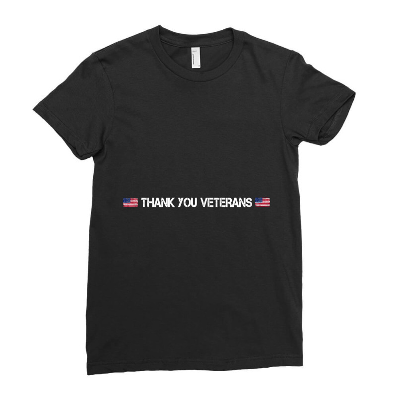 Vintage Thank You Veterans Combat Boots Flower Veterans Day Ladies Fitted T-Shirt by Hoangduong | Artistshot