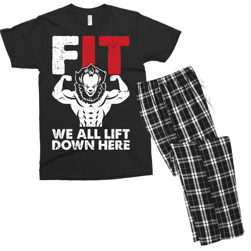 We All Lift Down Here Lazy Halloween Costume Funny Fitness Men's T-shirt Pajama Set | Artistshot