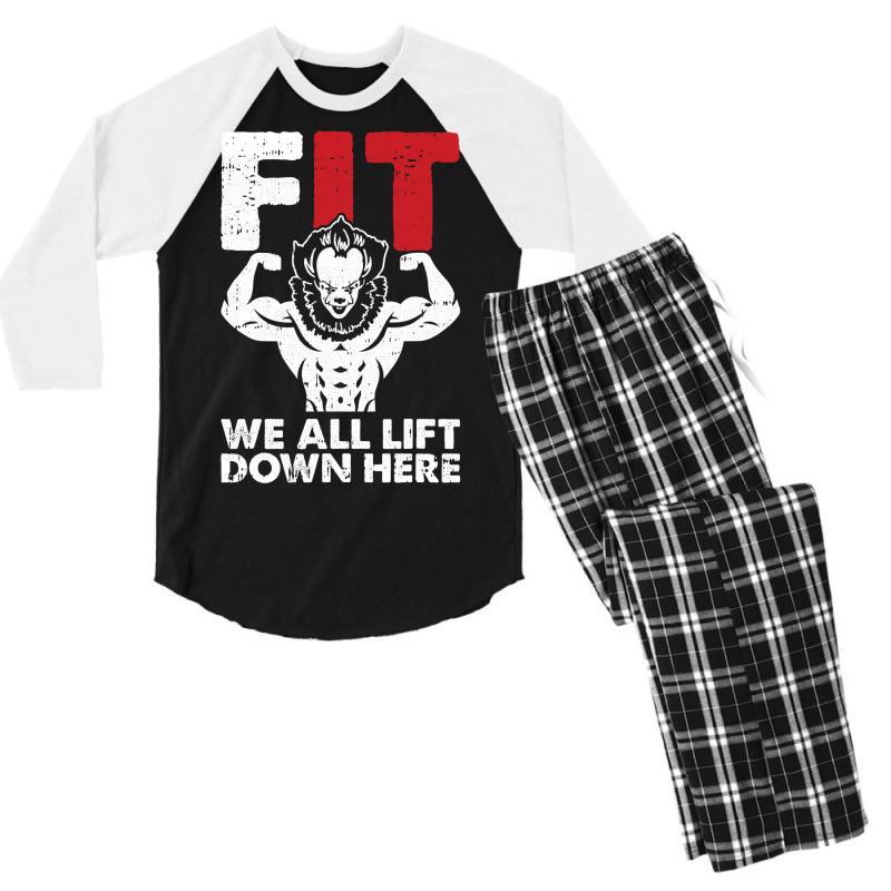 We All Lift Down Here Lazy Halloween Costume Funny Fitness Men's 3/4 Sleeve Pajama Set | Artistshot