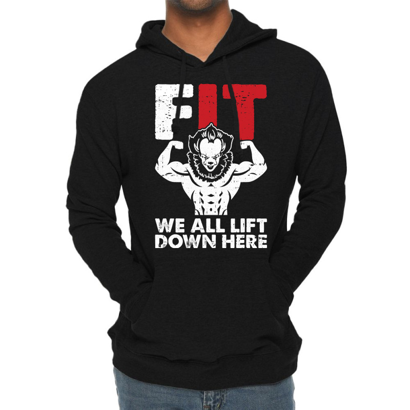 We All Lift Down Here Lazy Halloween Costume Funny Fitness Lightweight Hoodie | Artistshot