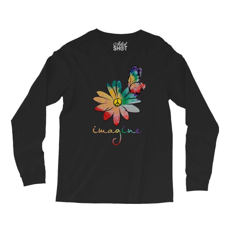 Imagine Hippie Flower T  Shirt Imagine Hippie Flower T  Shirt T  Shirt Long Sleeve Shirts by raftdesign | Artistshot