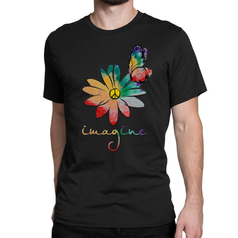 Imagine Hippie Flower T  Shirt Imagine Hippie Flower T  Shirt T  Shirt Classic T-shirt by raftdesign | Artistshot