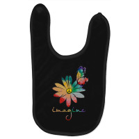 Imagine Hippie Flower T  Shirt Imagine Hippie Flower T  Shirt T  Shirt Baby Bibs | Artistshot