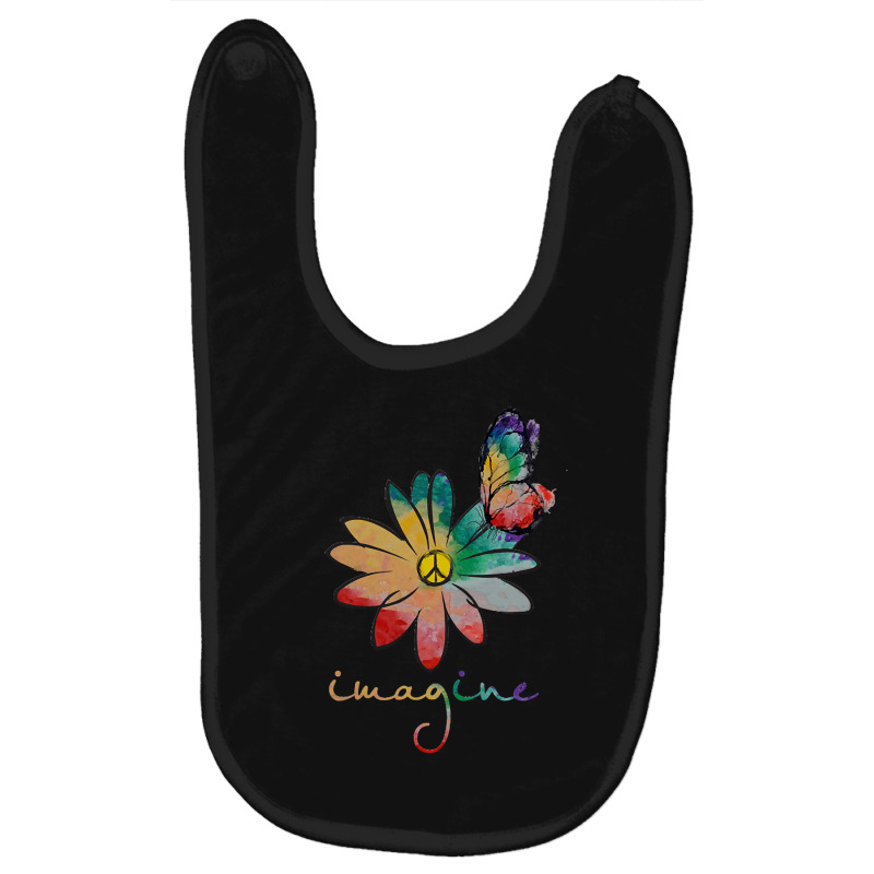 Imagine Hippie Flower T  Shirt Imagine Hippie Flower T  Shirt T  Shirt Baby Bibs by raftdesign | Artistshot