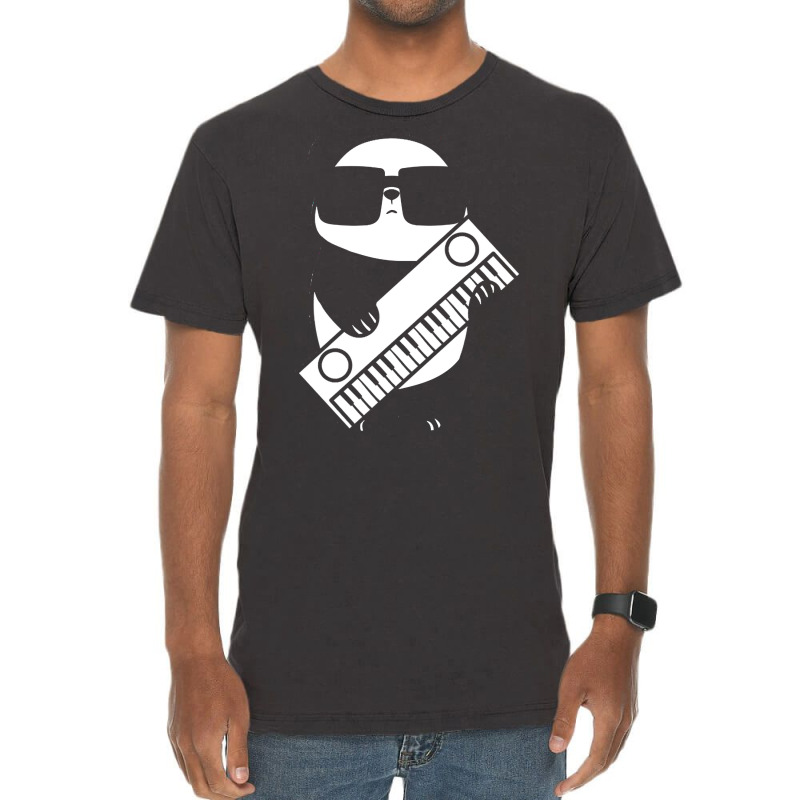 Keyboard Musician T  Shirt Synthesizer Keyboard Instrument Panda T  Sh Vintage T-shirt | Artistshot