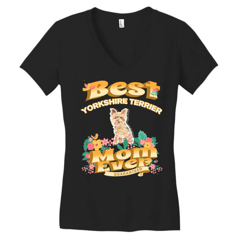 Dog Moms T  Shirt Best Yorkshire Terrier Mom   Dog Mom, Dog Owner Gift Women's V-Neck T-Shirt by kanekoelpin141 | Artistshot