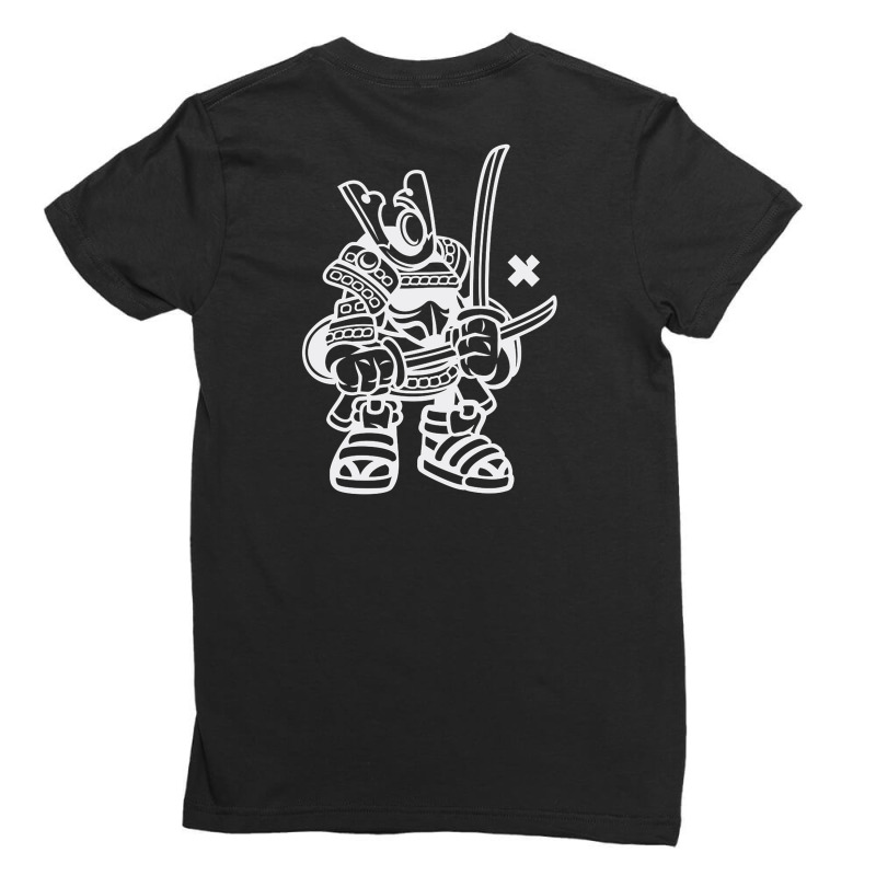 Samurai Warrior White Ladies Fitted T-Shirt by oliverhenn68 | Artistshot