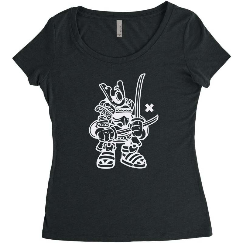 Samurai Warrior White Women's Triblend Scoop T-shirt by oliverhenn68 | Artistshot