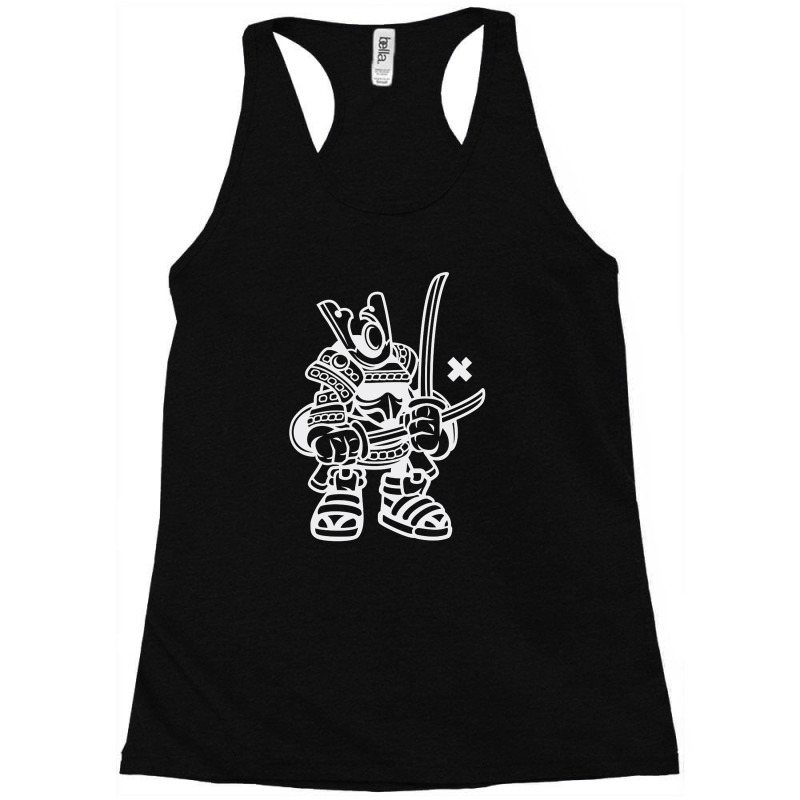 Samurai Warrior White Racerback Tank by oliverhenn68 | Artistshot