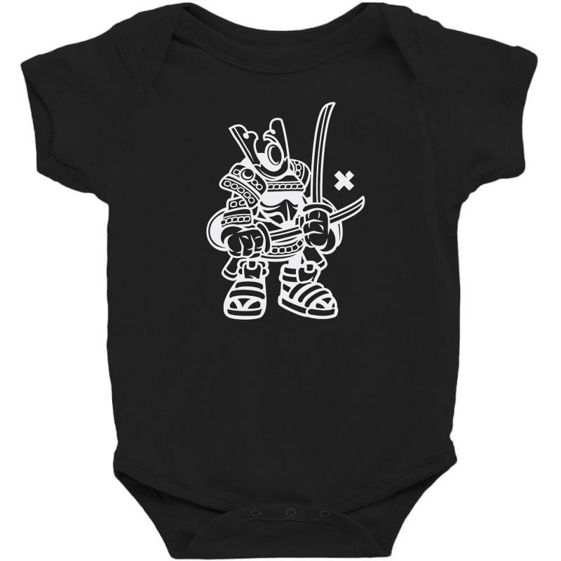 Samurai Warrior White Baby Bodysuit by oliverhenn68 | Artistshot