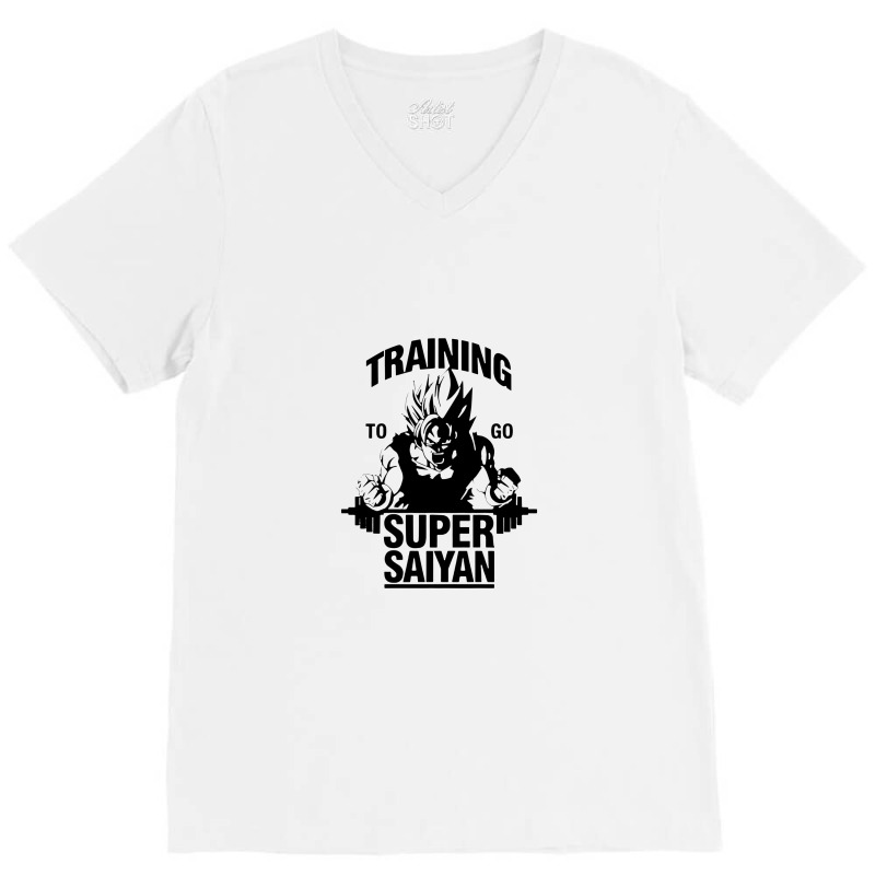 Training To Go Super Saiyan V-Neck Tee by sinimain | Artistshot