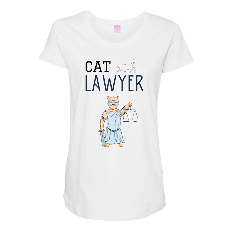 Cat Lawyer Illustration Maternity Scoop Neck T-shirt | Artistshot