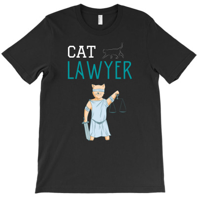 Cat Lawyer T-shirt Designed By Thiago Gomes Do Nascimento