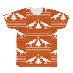 T-Rex Dinosaur Christmas Sweater All Over Men's T-shirt | Artistshot