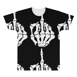 middle finger skeleton bone skull grafitti art All Over Men's T-shirt | Artistshot