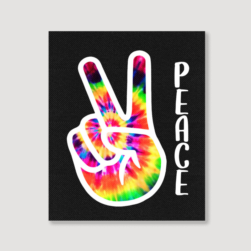 Hand Peace Sign Portrait Canvas Print | Artistshot