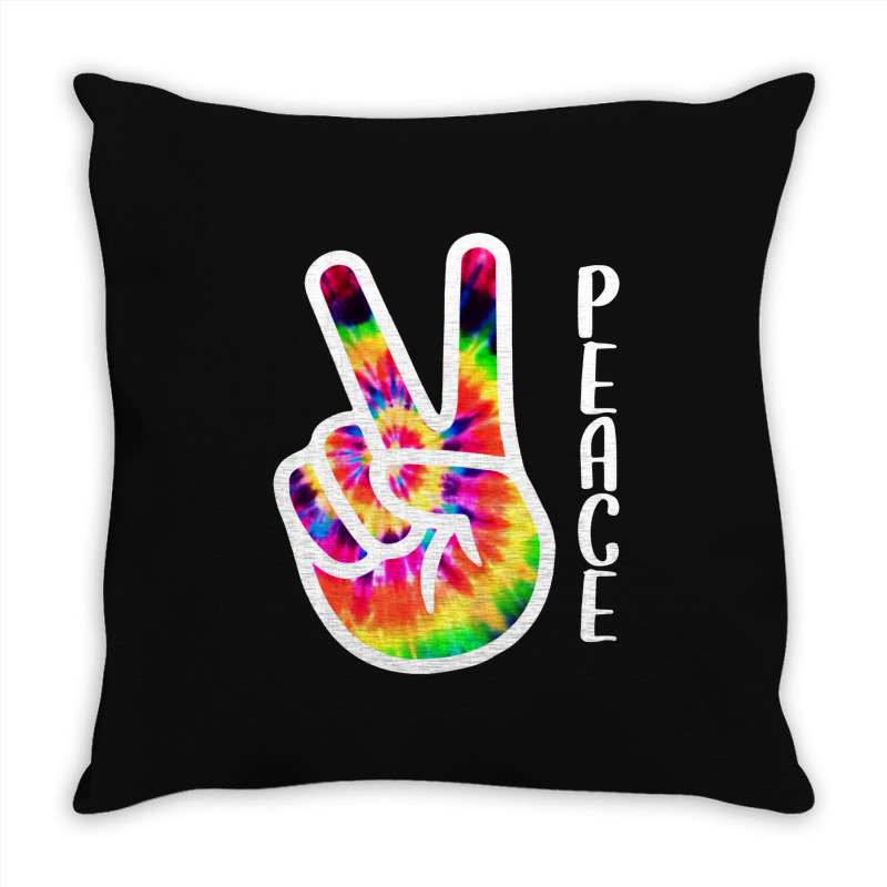 Hand Peace Sign Throw Pillow | Artistshot