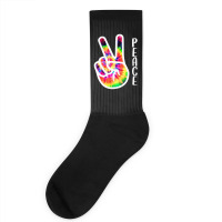 Hand Peace Sign Socks | Artistshot