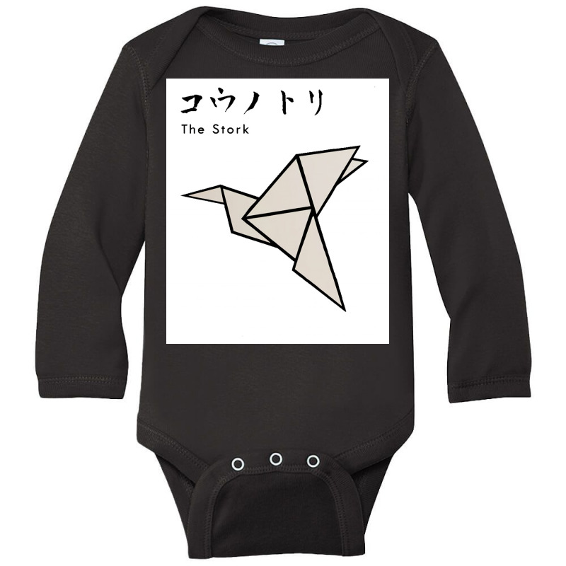 Origami Bird The Stork Long Sleeve Baby Bodysuit | Artistshot