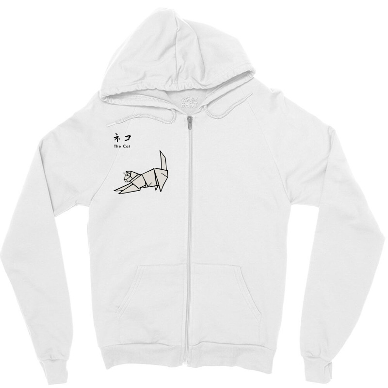 Japanesse Origami Cat Zipper Hoodie | Artistshot