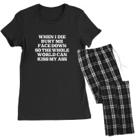 When I Die Bury Me Face Down Women's Pajamas Set | Artistshot