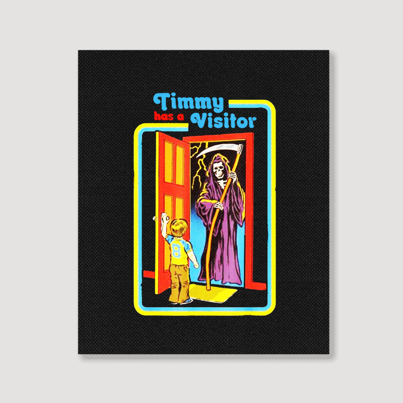 Timmy Has A Visitor Skeleton Death Halloween Costume Portrait Canvas Print | Artistshot