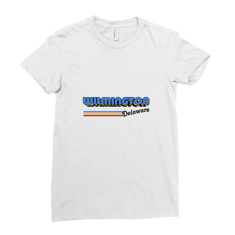 Wilmington Beach, Delaware Retro Styled Design Ladies Fitted T-shirt | Artistshot