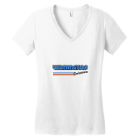 Wilmington Beach, Delaware Retro Styled Design Women's V-neck T-shirt | Artistshot