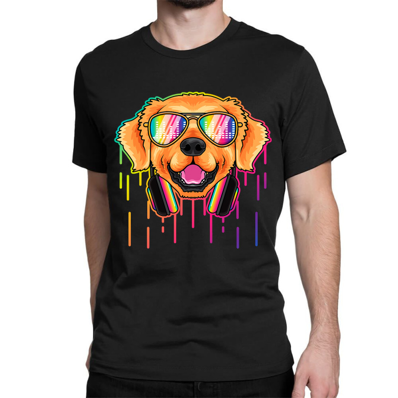 Custom Golden Retriever Goldie Dog Music Golden Retriever Dj With