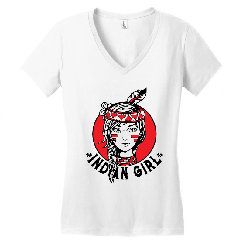 Indian Girl Women's V-Neck T-Shirt by jasmine Tees | Artistshot