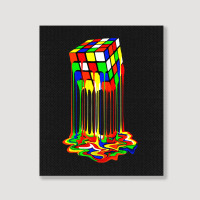 Rainbow Abstraction Melted Rubiks Cube Portrait Canvas Print | Artistshot