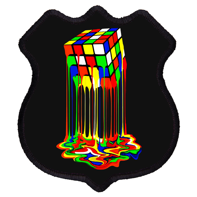 Rainbow Abstraction Melted Rubiks Cube Shield Patch | Artistshot