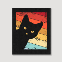 Retro Vintage Cat Portrait Canvas Print | Artistshot