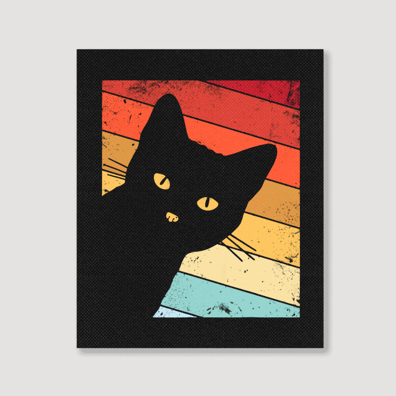 Retro Vintage Cat Portrait Canvas Print | Artistshot