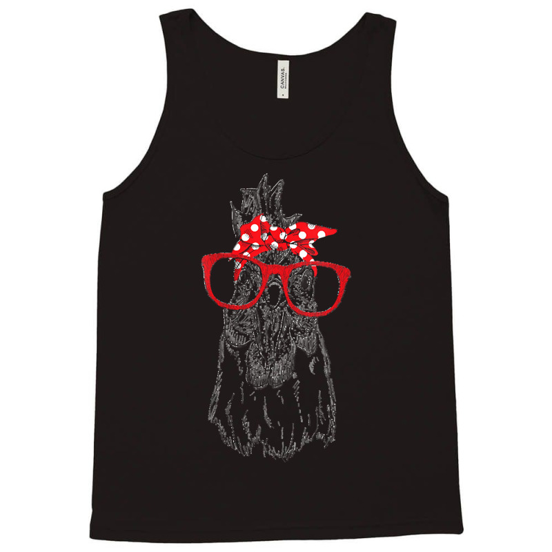 Chicken Rooster With Red Bandana T  Shirt Womens Chicken Rooster With Tank Top by freddy08359 | Artistshot