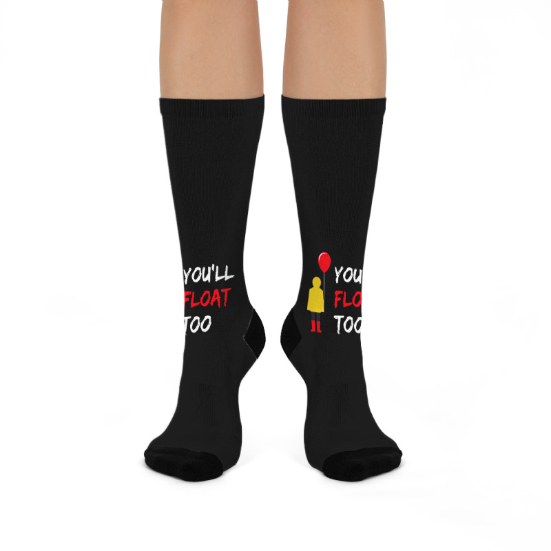 You’ll Float Too Red Balloon Halloween Costume Crew Socks | Artistshot