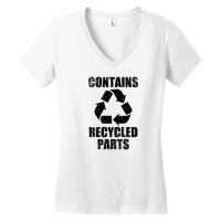 Contains Recycling Parts Heart Black Women's V-neck T-shirt | Artistshot