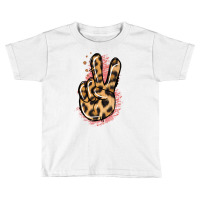 Pink Glitter Leopard Peace Sign Toddler T-shirt | Artistshot