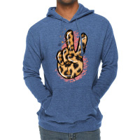 Pink Glitter Leopard Peace Sign Lightweight Hoodie | Artistshot