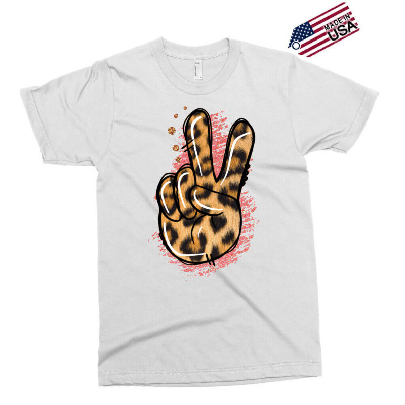 Pink Glitter Leopard Peace Sign Exclusive T-shirt | Artistshot