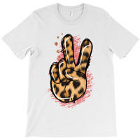 Pink Glitter Leopard Peace Sign T-shirt | Artistshot