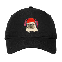 Pug T  Shirt Pug, Pug Face And Music Headphones, Pug Lovers, Gift For Adjustable Cap | Artistshot