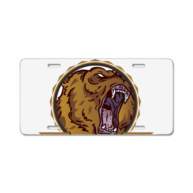 Danger Angry Bear License Plate | Artistshot